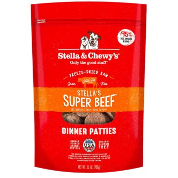 Stella & Chewys Dog Food - Freeze-Dried Dinner Patties - Super Beef 25oz