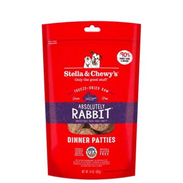 Stella & Chewys Dog Food - Freeze-Dried Dinner Patties - Absolutely Rabbit 14oz