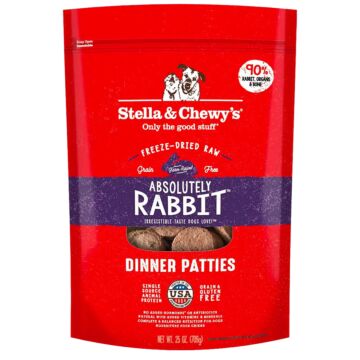 Stella & Chewys Dog Food - Freeze-Dried Dinner Patties - Absolutely Rabbit