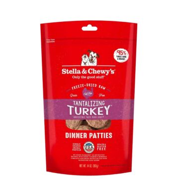Stella & Chewys Dog Food - Freeze-Dried Dinner Patties - Tantalizing Turkey 14oz