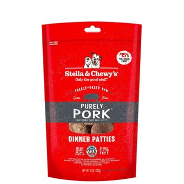 Stella & Chewys Dog Food - Freeze-Dried Dinner Patties - Purely Pork 14oz