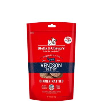 Stella & Chewys Dog Food - Freeze-Dried Dinner Patties - Venison Blend 5.5oz - EXP 13/07/2024