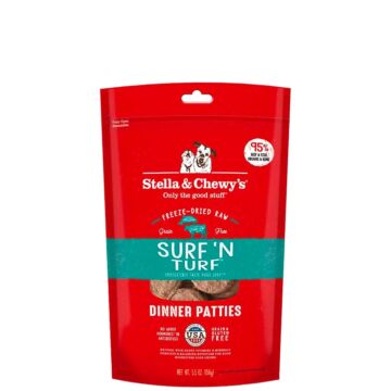 Stella & Chewys Dog Food - Freeze-Dried Dinner Patties - Surf N Turf 5.5oz