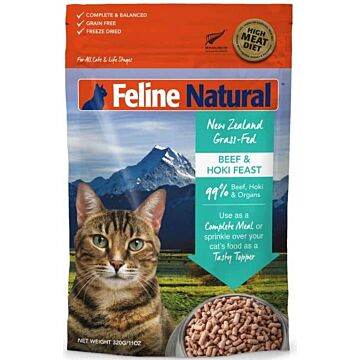 Feline Natural Freeze Dried Cat Food - Beef & Hoki Feast 320g