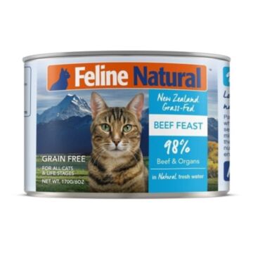 Feline Natural Single Protein Cat Canned Food - Beef Feast 170g