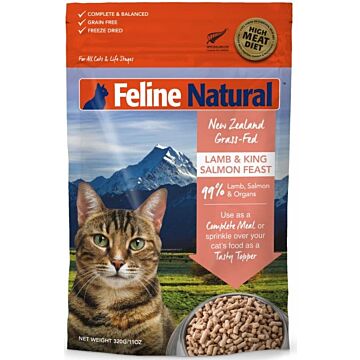 Feline Natural Freeze Dried Cat Food - Lamb & Salmon Feast 320g