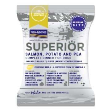 Fish4Dogs Superior Grain Free Weight Control & Senior Dog Food - Regular Bite - Salmon 75g (Trial Pack)