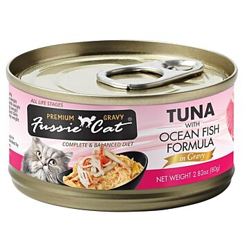 Fussie Cat Black Label Premium Gravy Canned Food - Tuna with Ocean Fish 80g