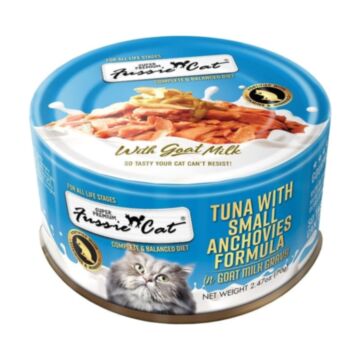 Fussie Cat Super Premium Canned Food - Tuna with Small Anchovies in Goat Milk Gravy 70g