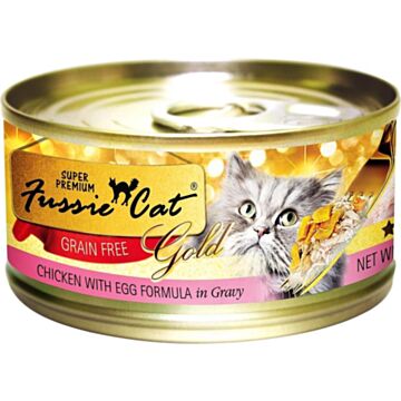 Fussie Cat Gold Label Premium Canned Food - Chicken with Egg 80g