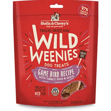 Stella & Chewys Dog Freeze Dried Treats - Wild Weenies - Game Bird Recipe 3.25oz
