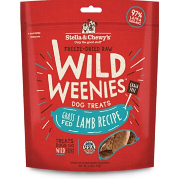 Stella & Chewys Dog Freeze Dried Treats - Wild Weenies - Grass Fed Lamb Recipe 3.25oz