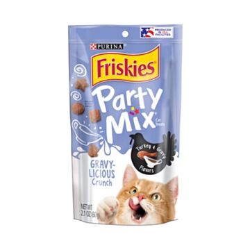 Purina Friskies Cat Treat - Party Mix Gravy-licious Turkey & Gravy Crunch 6oz