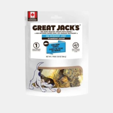 Great Jacks Dog Treat - Air Dried Cod Skin Chew Cubes 164g