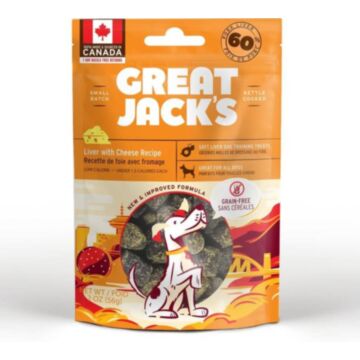 Great Jacks Dog Treat - Grain Free Pork Liver & Cheese 2oz