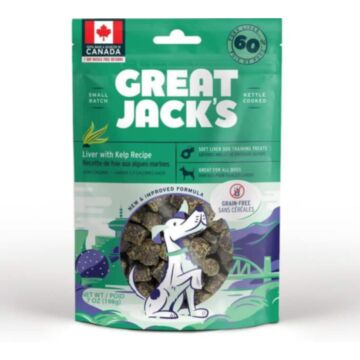 Great Jacks Dog Treat - Grain Free Pork Liver & Kelp 2oz