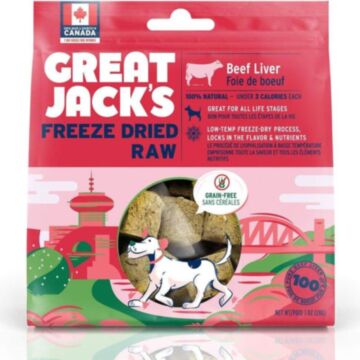 Great Jacks Dog Treat - Freeze Dried Beef Liver 1oz