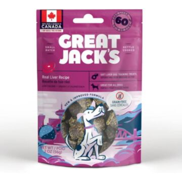 Great Jacks Dog Treat - Grain Free Pork Liver 2oz