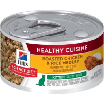 Hills Kitten Wet Food - Science Diet Healthy Cuisine Roasted Chicken & Rice Medley 2.8oz