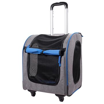 IBIYAYA Liso Backpack Parallel Transport Pet Trolley - Slate/Sapphire 