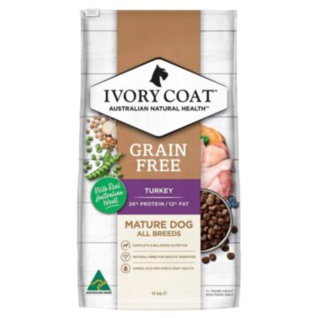 IVORY COAT Senior Dog Food - Grain Free Reduced Fat - Turkey