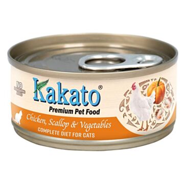 Kakato Cat Canned Food - Complete Diet - Chicken, Scallop & Vegetables 70g