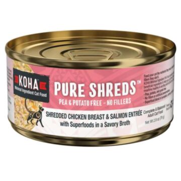 Koha Cat Wet Food - Pure Shreds Shredded Chicken Breast & Salmon 79g
