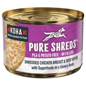 Koha Dog Wet Food - Pure Shreds Shredded Chicken Breast & Beef 156g