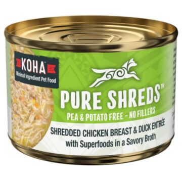 Koha Dog Wet Food - Pure Shreds Shredded Chicken Breast & Duck 156g