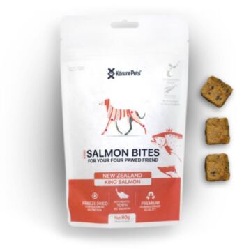 KorurePets Dog Treat - Freeze-dried 100% King Salmon Bites 60g