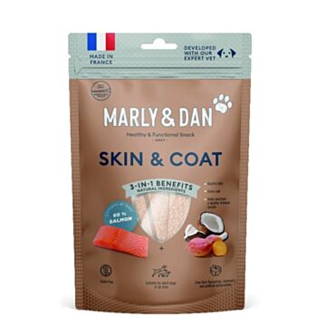 Marly & Dan Dog Functional Treat - Oven-baked Salmon Jerky - Skin & Coat Formula 80g