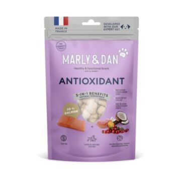 Marly & Dan Dog Functional Treat - Oven-baked Salmon Chews - Antioxidant Formula 100g