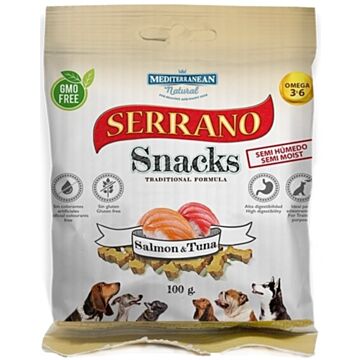 Mediterranean Natural Serrano Snacks for Dogs - Salmon & Tuna 100g