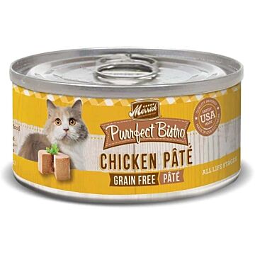 Merrick Cat Canned Food - Purrfect Bistro Grain Free - Chicken Pate 3oz