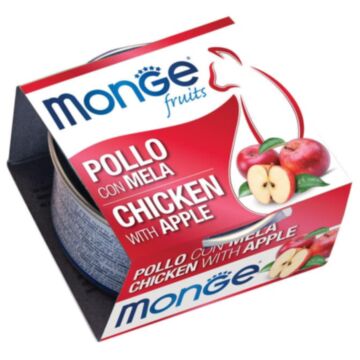 MONGE FRUITS Cat Canned Food - Chicken Flakes with Apple 80g