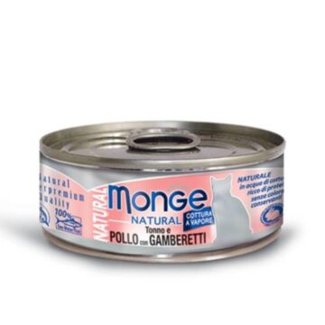 MONGE Cat Canned Food - Natural - Tuna & Chicken with Shrimps 80g