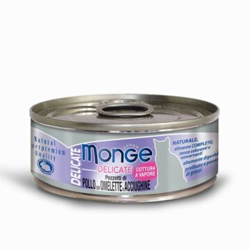 MONGE Cat Canned Food - Delicate - Chicken with Omelette and Anchovies 80g