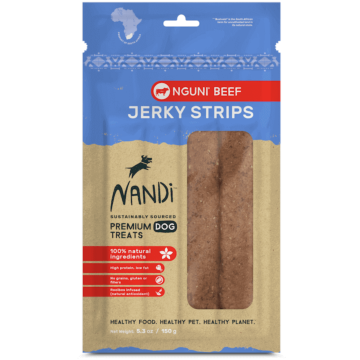 NANDI Dog Treat - Premium Nguni Beef Jerky Strips 150g