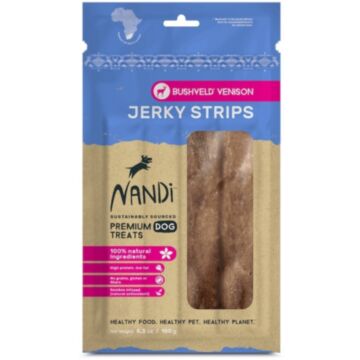 NANDI Dog Treat - Premium Bushveld Venison Jerky Strips 150g