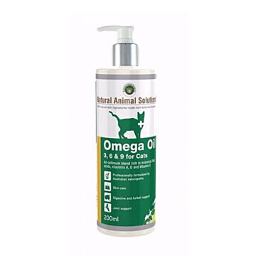 Natural Animal Solutions (NAS) Omega 3, 6, 9 Oil for Cats & Dogs 200ml