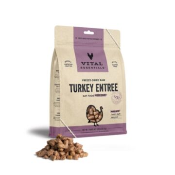 Vital Essentials Cat Food - Freeze-Dried Mini Nibs - Turkey