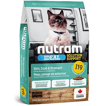 Nutram Cat Food - I19 Ideal - Skin Coat & Stomach 5.4kg