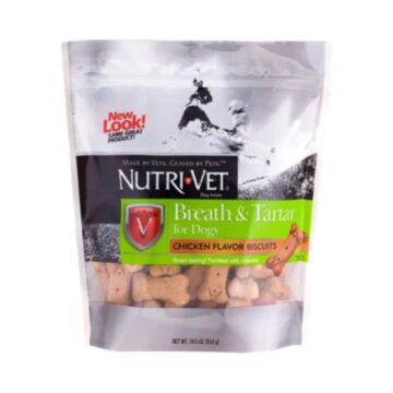 Nutri-Vet Dog Biscuits - Breath And Tartar Recipe-  Chicken Flavor 19.5oz