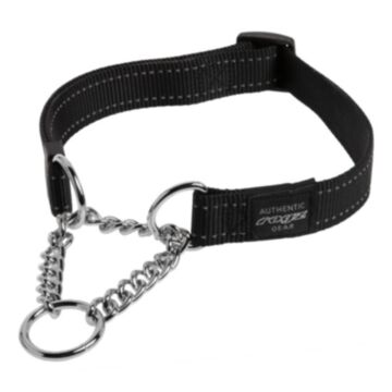 ROGZ Obedience Half-Check Collar - Black - L