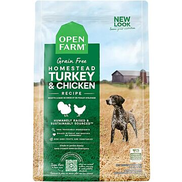 OPEN FARM Dog Food - Grain Free - Homestead Turkey and Chicken 22lb