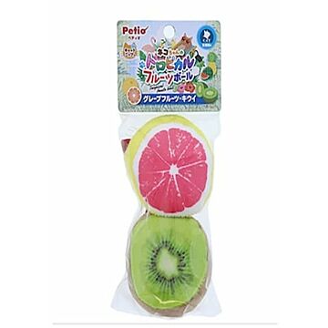 Petio Cat Toy - Tropical Fruit Ball with Catnip (Grapefruit & Kiwi Set)