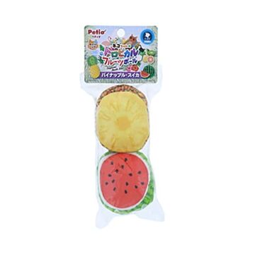 Petio Cat Toy - Tropical Fruit Ball with Catnip (Pineapple & Watermelon - 2pcs Set)