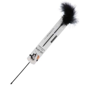 Petio Cat Toy - Necoco Black Tact Fluffy Black Feather Teaser