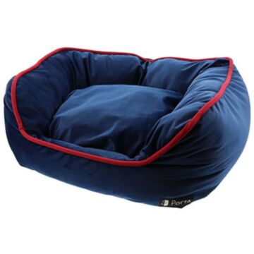 PETIO 犬用絲絨可手洗保暖睡床 (藍色 - L)