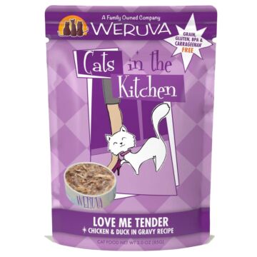 WERUVA Cat Pouch - CITK Grain Free Love Me Tender with Chicken & Duck in Gravy 3oz